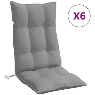 vidaXL Hochlehner-Auflagen 6 Stk. Grau Oxford-Gewebe