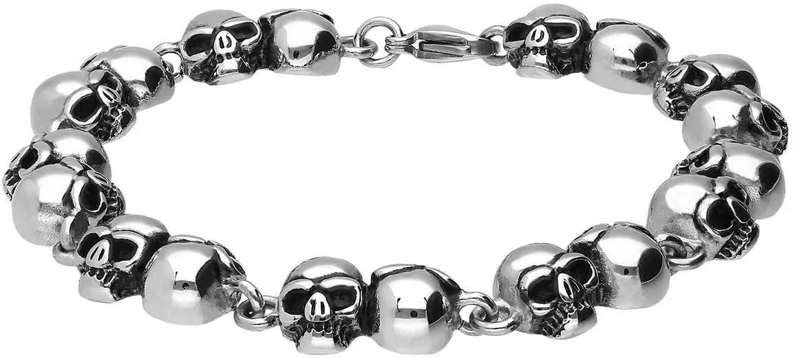 Chirurgenstahl Armband TOTENKÖPFE