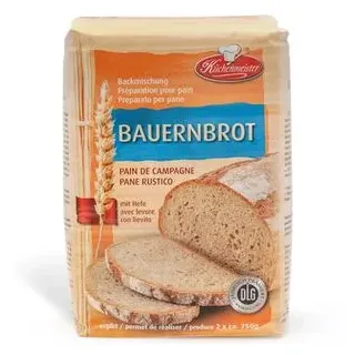 Küchenmeister Brotbackmischung Bauernbrot, mit Roggensauerteig und Hefe, 1kg