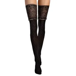 Fiore Notte 40DEN Halterlose Strümpfe S-L Schwarz Damenstrümpfe Nylons Damen (M, Schwarz) - S-L