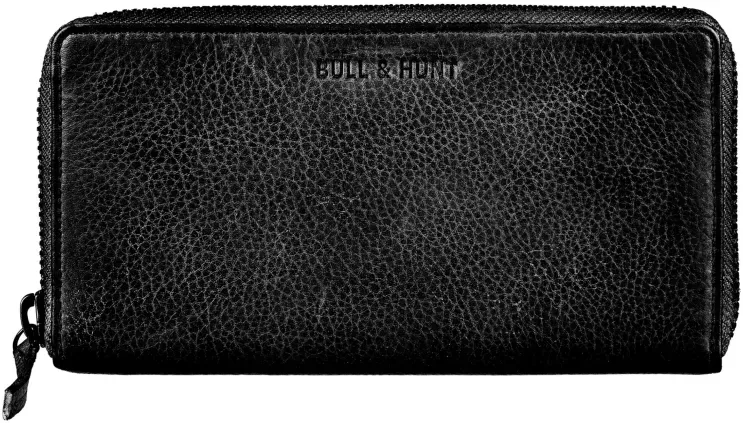 Bull Hunt Large Zip Wallet-Black Geldbeutel