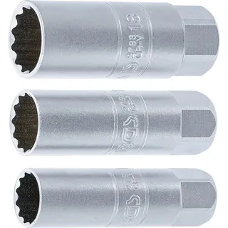BGS Zündkerzen-Einsatz-Satz Zwölfkant Antrieb Innenvierkant 10 mm (3/8 SW 14 - 16 - 18 mm 3 teilig