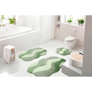 GRUND Badematte »Carmen«, fußbodenheizungsgeeignet-schnell trocknend-strapazierfähig, Badematte mit rutschhemmenden Rücken grün rechteckig (60cm x 100cm),, Badematten