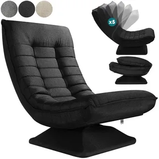 CASARIA Relaxsessel Aberdeen Schwarz Stoff