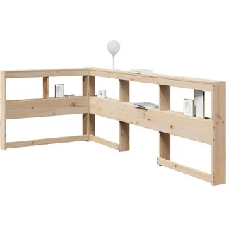 vidaXL Kopfteil mit Bücherregal L-Form 100 cm Massivholz Kiefer