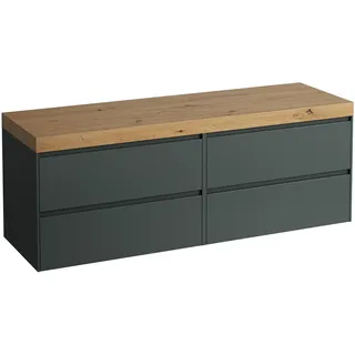 Laufen LANI Waschtischplatte wildeiche inklusive Unterschrank, ohne Ausschnitt 1570x495x580mm, H4065901122661, Farbe: Verkehrsgrau