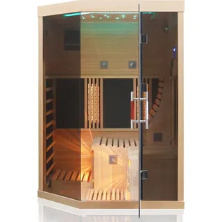 Dewello Dewello® Infrarotsauna Infrarotkabine OTTAWA 140x120cm 1-2 Person inkl. 6 Vollspektrumstrahler, 4 Karbonstrahler, 2 Personen