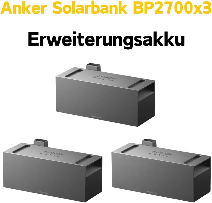 Anker SOLlX BP2700 Expansion Battery Erweiterungsbatterie Speicher Akku - BP2700 Erweiterungsakku x3