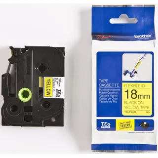 Brother Beschriftungsband laminiert TZe-FX641 schwarz auf gelb 1,8cm x 8m