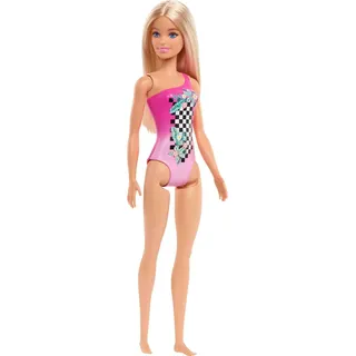 Barbie Beach Puppe im Badeanzug mit Tropenmuster