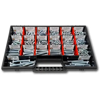 Schraubenbox24 Sechskantschrauben Sortiment M4-M5-M6 // 8mm-50mm 350 tlg. Schraubenbox DIN 933 Vollgewindeschrauben Maschinenschrauben Sechskantschrauben