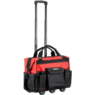 Wiltec Werkzeugtrolley 46 x 25 x 37 cm bis 40 kg, Werkzeugkoffer mit Rollen 19 Fächer, Werkzeug Trolley verstärkter Boden, robuste Werkzeugtasche