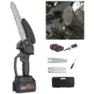 MODFU Akku-Kettensäge kabellos Mini Motorsäge Set Elektrische Handkettensäge, 8 Zoll 10 Abschnitte 48V, mit 2x 12000mAh Akku 2x Ketten und Werkzeugkoffer, für Astschneiden Garten Holz DIY Heimwerken schwarz