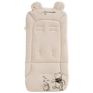 hauck Sitzauflage für Kinderwagen & Fahrradanhängern aus Atmungsaktiver Baumwolle, Einfache Befestigung, für Sommer & Winter (Pushchair Seat Liner, Winnie the Pooh Beige)