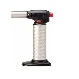 METRO Professional Flambierer, Metall / Kunststoff, 13 x 6.5 x 17 cm, breite Hochleistungsflamme, mit Sicherheitssperre, silber / schwarz