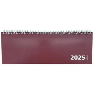 Adina Tischquerkalender bordeaux 1W 2S Schreibtischkalender Tischkalender 30x10cm