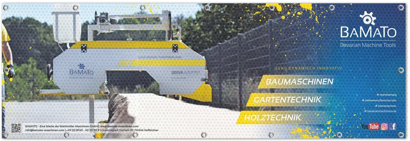 BAMATO Werbebanner mit hochwertigem Druck auf Meshplane (Motiv 1)