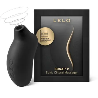 LELO SONA 2 Druckwellenvibrator für Frauen mit Schallwellen, wasserfester Auflegevibrator, oraler Stimulator für tiefere Befriedigung und Klitorisstimulation, Klitoris Sauger für Frauen in Black