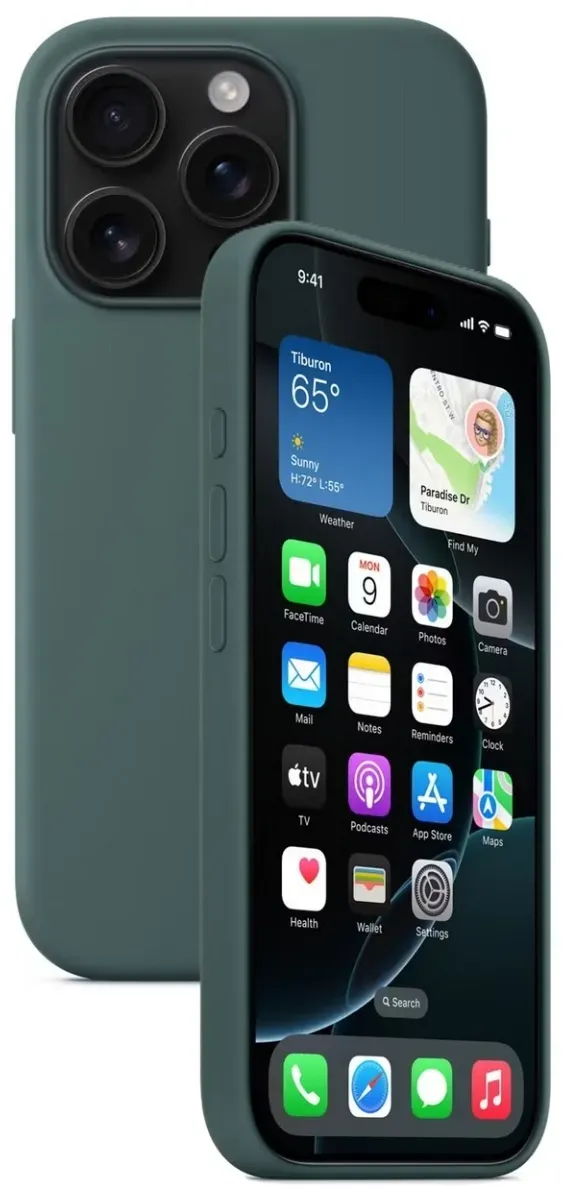 Silikon Tasche Case für Apple iPhone 16 Pro Grün / Lake Green MagSafe Model A3315 #MYKU2FE/A