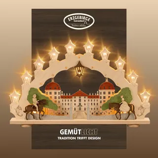 Weigla LED Schwibbogen/Lichterbogen"Moritzburg" 15 flammig Erzgebirge garantiert,