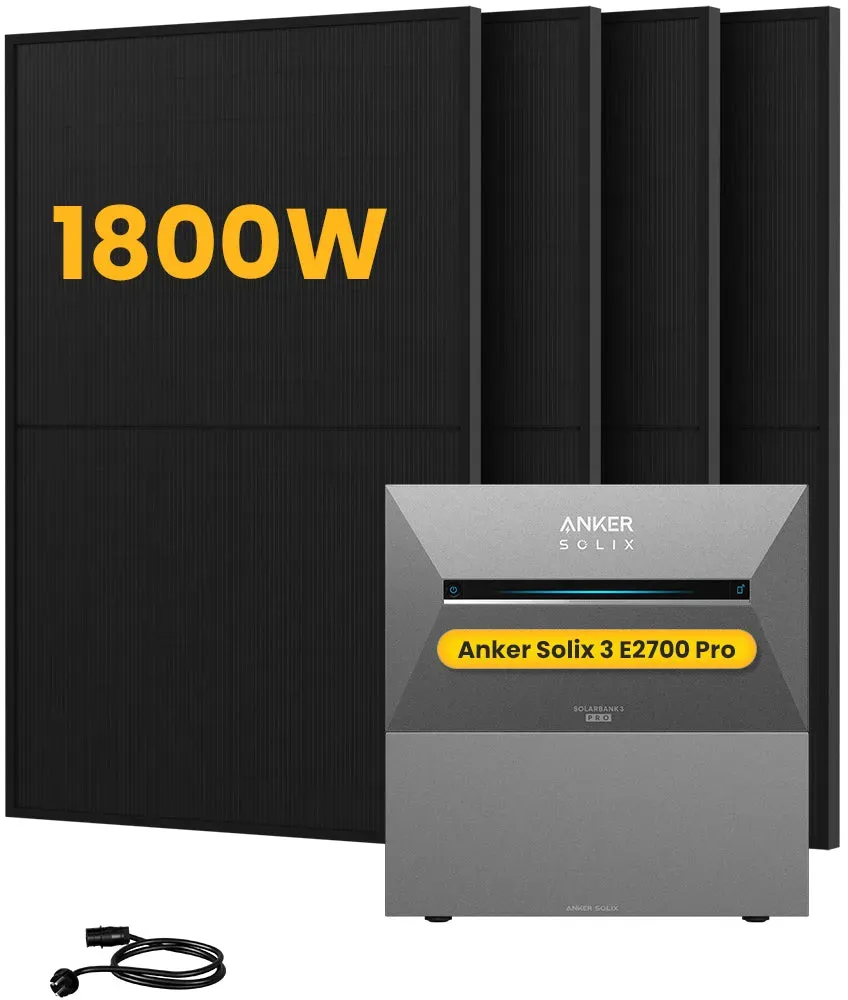 Anker SOLIX Solarbank 3 E2700 Pro, mit 4 x 450 Bifaziale Solarmodule, by Powerness - 5.4kWh / ohne Zubehör / Standardversand