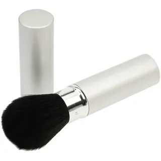 Fantasia Beauty Puderpinsel Rougepinsel, Silber, einschiebbar, Aluminiumhülle, Synthetikhaar, 1 tlg., zum gleichmäßigen Auftragen von Schminke wie Puder oder Rouge