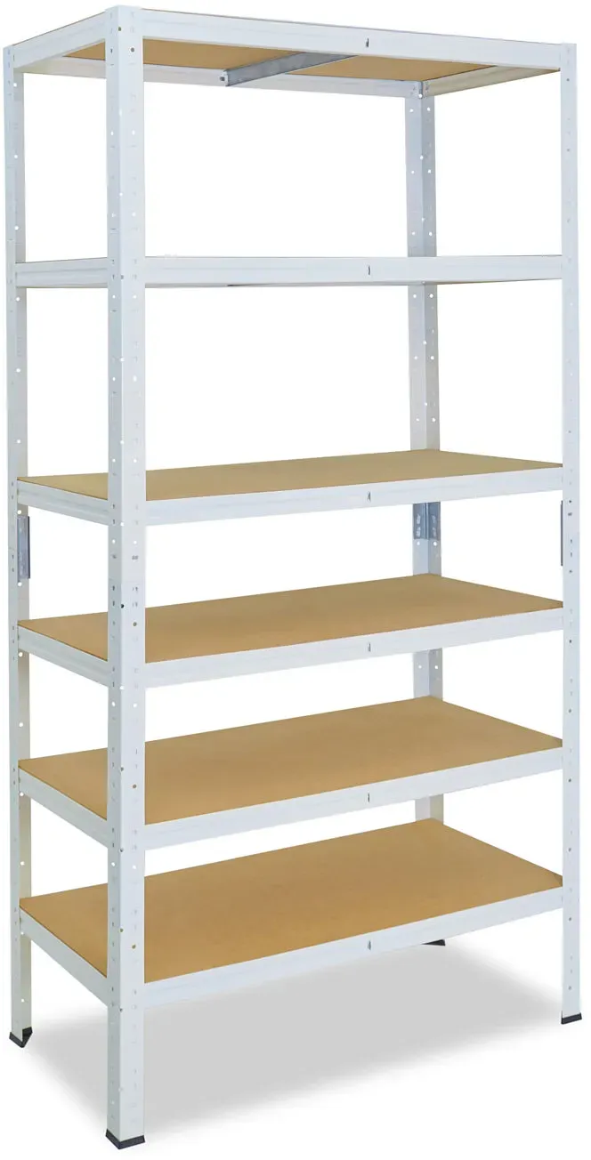 shelfplaza HOME 200x130x40 cm Schwerlastregal in weiß mit 6 Böden und 125 kg Traglast pro Boden