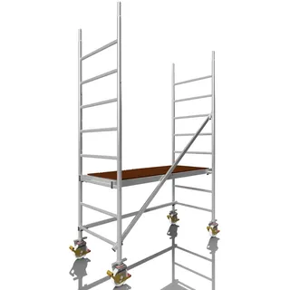 Altec Rollfix® 2.0 300 | 3m Arbeitshöhe | bremsb. Lenkrollen (Ø150mm) | Made in Germany | TÜV | belastbar 200kg/m2 | Norm - DIN EN 1004-1 | Modulares Alu Arbeitsgerüst | Baugerüst | Fahrgerüst