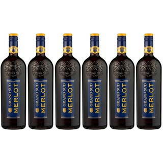 Grand Sud Merlot aus Süd-Frankreich - Sortentypischer Trocken Rotwein (6 x 1 L)