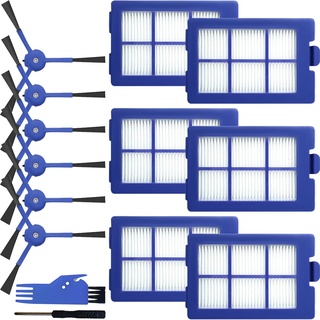 EATBALE Ersatzteile Zubehör für Eufy RoboVac X8 Serie Hybrid Staubsauger Roboter, 6 x Seitenbürste, 6 x HEPA-Filter, 1 x Reinigungsbürste, 1 x Schraubendreher, Waschbar & Wiederverwendbar (12 Stück)