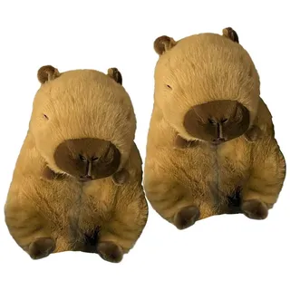corimori EU Einheitsgr. 33-40 Capybara Plüsch Hausschuhe 04 Cabypara dunkelbraun (geschlossen),