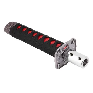 Samurai Gear Stick, Gear Shifter Knob, Universal Japanese Sword Car Gear L Knob Shifter mit 4 Adaptern Schwarz Rot Schaltkopf/Schalthebelzubehör