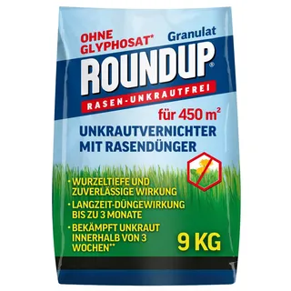 Substral Roundup Rasen Unkrautfrei 2in1 Rasendünger Graunulat 9kg für 450m2