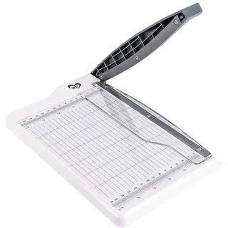 Ideen mit Herz | Hebelschneider | Papierschneider | Schneidemaschine für Papier, Karton, Filz, Kork, Moosgummi, Leder | Kapazität 5 Blatt 80 g/m2 | Schnittfläche 15 x 22 cm | Raster in inch & cm