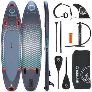 Tsunami Stand Up Paddling Board zum Paddeln Aufgeblasen universal TSUNAMI T03 350 cm grau|blau|grün 350 CM