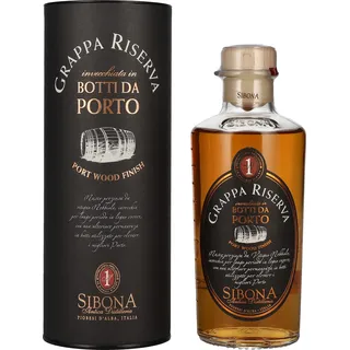 No1 SIBONA Grappa Riserva Botti da Porto 40% vol. (1 x 0,5l) – Einzigartiger Grappa aus Italien im Port-Fass gereift