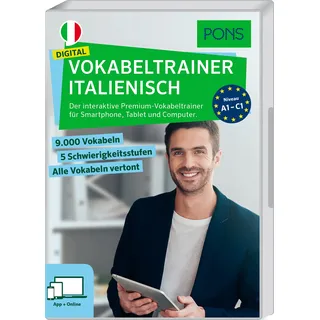 PONS Vokabeltrainer Italienisch: Der interaktive Premium-Vokabeltrainer für Smartphone, Tablet und Computer (Produktcode ohne Datenträger) (PONS Digital Vokabeltrainer)