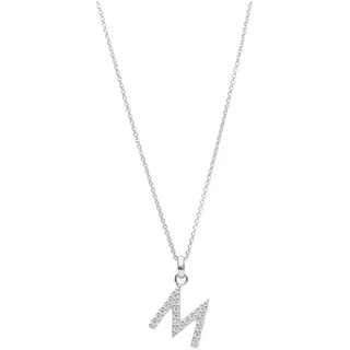 Smart Jewel Kette Buchstabe M mit Zirkonia Steine, Silber 925 45 cm Damen