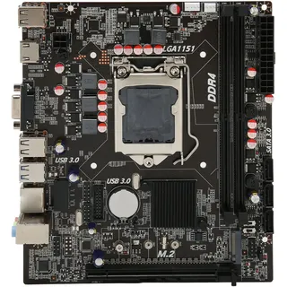 H110 Gaming Motherboard, DDR4 Dual Channel Support for 1151 CPUs (I5 6500 I7 6700), M.2 SATA3.0, 32GB/s Desktop Mainboard