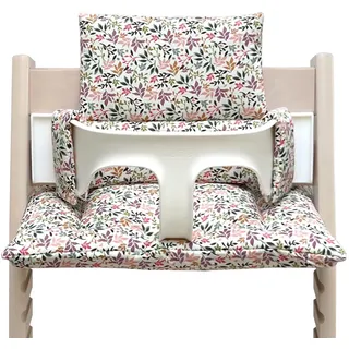 Blausberg Baby - Sitzkissen Set Polster für Tripp Trapp Stokke Hochstuhl, Made in Germany Materialien, Oeko-TEX Standard 100 Zertifiziert - Blumen Bunt