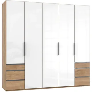 Level 250 x 236 x 58 cm Plankeneiche Nachbildung/Weißglas