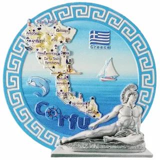 Korfu, Griechenland, Touristen-Souvenir, 3D-Kühlschrankmagnet, Kühlschrankdekoration, Magnet