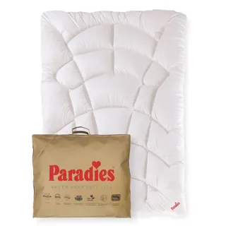 Paradies Kunstfaserbettdecke Runa Bio, Füllung: 100% Polyester, Bezug: 100% Bio-Baumwolle (kbA), extra voluminöse & kuschelige Ganzjahresbettdecke, vegane Daunendecke 135 cm x 200 cm