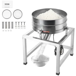 Vevor Siebmaschine, elektrisches Mehlsieb, Vibrationssiebmaschine, automatisches Sieb zum Sieben 40 + 100 Maschen, 25 W Pulversiebmaschine Vibrationssiebmaschine für Mehl, Mungbohnen, Reis, Silber