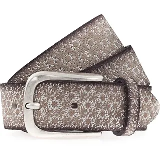 b.belt Gürtel Tessa Gold Ledergürtel W80 Creme / Silver Metallic