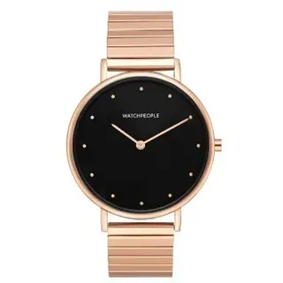 WATCHPEOPLE - I LOVE DOTS FLEX - roségold - schwarz - roségold / 35 MM