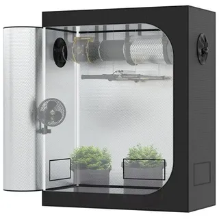 The Hookah The Grow Deluxe D600 Growzelt 120x60x150 cm - Indoor Anbauzelt mit herausnehmbarer Wanne, hochreflektierendes Mylar licht- und wasserdicht