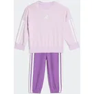 Trainingsanzug ADIDAS SPORTSWEAR "ESSENTIALS KIDS", Mädchen, Gr. 68, lila (ice lavender, weiß), Obermaterial: 70% Baumwolle, 30% Polyester, Sportanzüge Trainingsanzug
