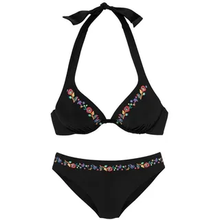 Buffalo Bügel-Bikini Damen schwarz-bestickt Gr.36 Cup C