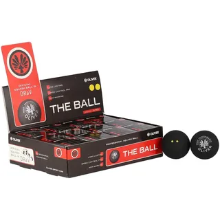 OLIVER Squashball (2 gelbe Punkte, Speed sehr langsam) schwarz 12er Box